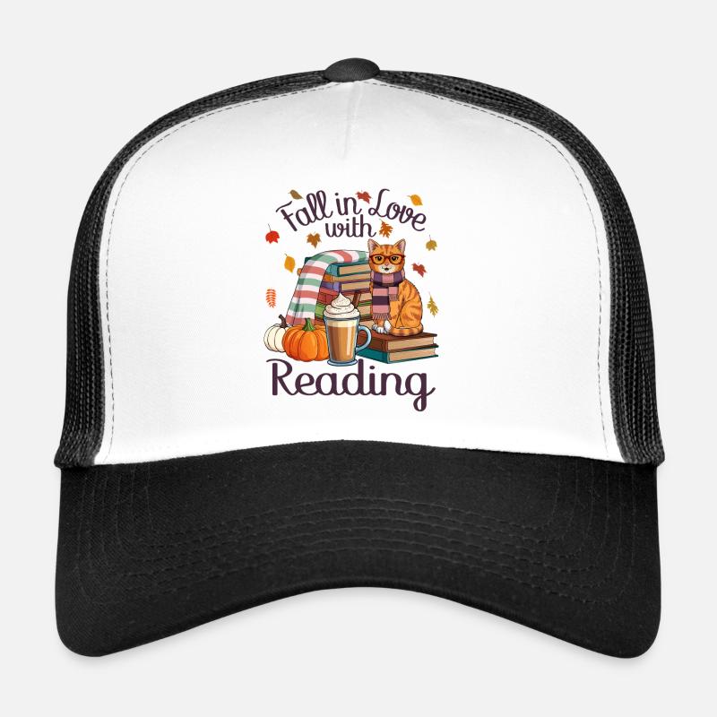 Herbst Katze Bücher  Trucker Cap