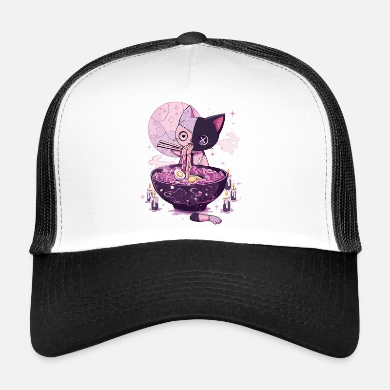 Kawaii Goth Pastel Chat Zombie Ramen Casquette trucker 