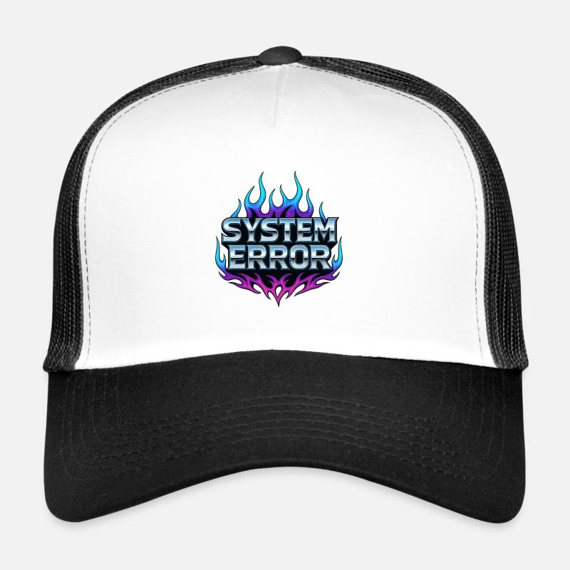 Erreur du système Flame Graphics - Casquette trucker  - blanc/noir