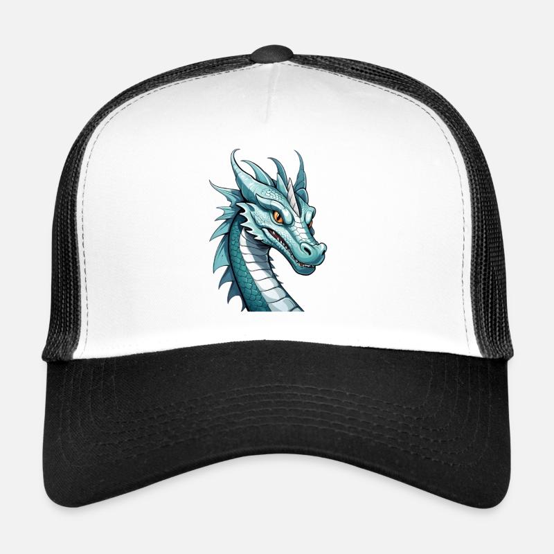 Art de la tête de dragon en cobalt Casquette trucker 