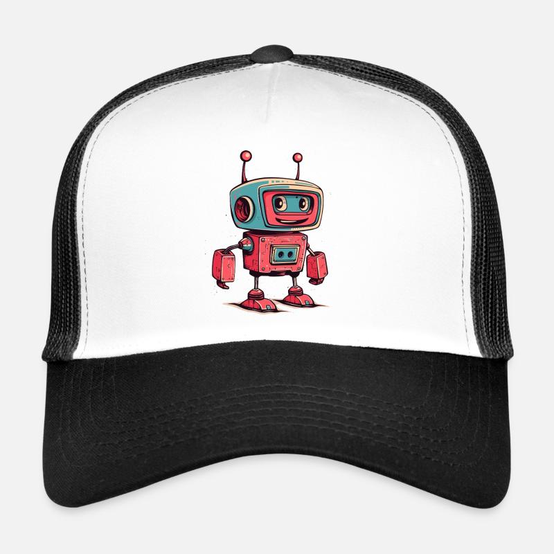 Dessin animé robot rétro Casquette trucker 