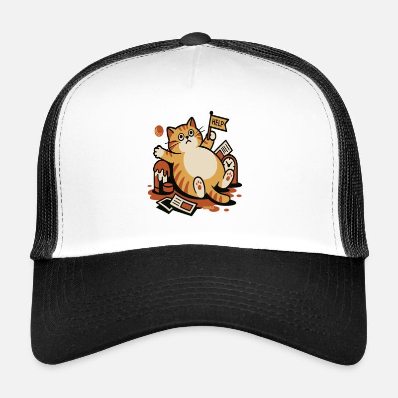 Katze im Hilferuf Chaos - Trucker Cap - Weiß/Schwarz