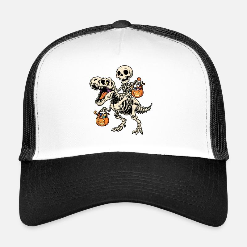 Squelette équitation squelette T-Rex Halloween dinosaure Casquette trucker 