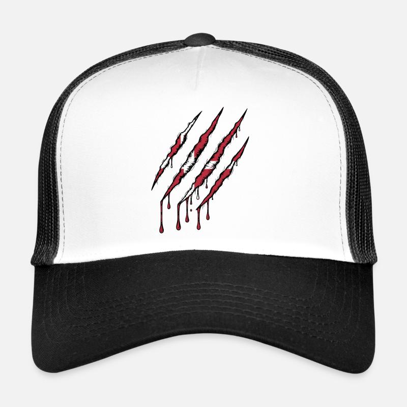 Dänemark Kralle Grunge Dannebrog Flagge Kratzer - Trucker Cap - Weiß/Schwarz