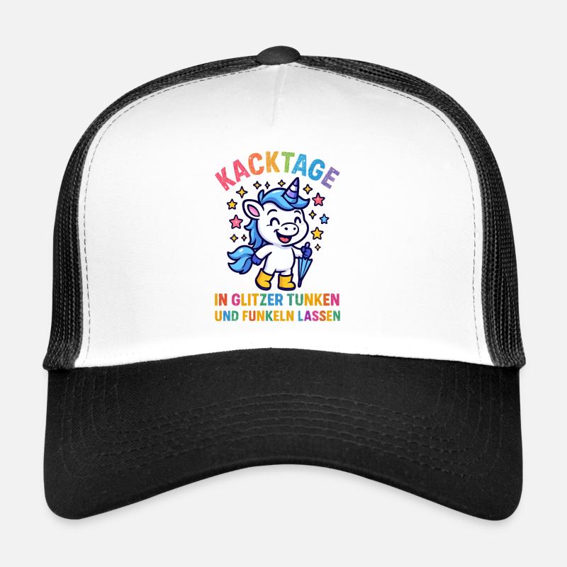 funny unicorn - Trucker Cap - white/black