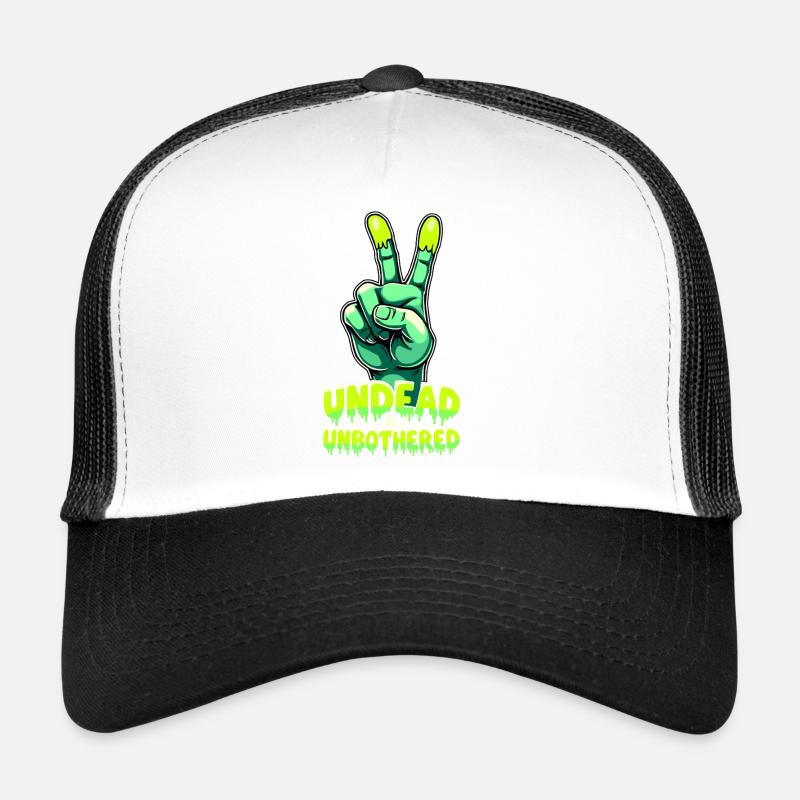 Undead and Unbothered Peace-Zeichen Zombie Trucker Cap