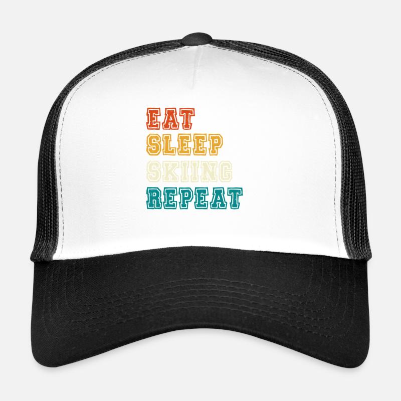 Eat Sleep Repeat Skiing Trucker Cap