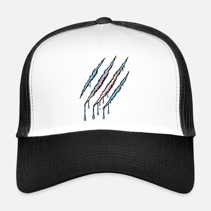 Griffe de fierté transgenre - Drapeau Trans Scratch Trace Casquette trucker 