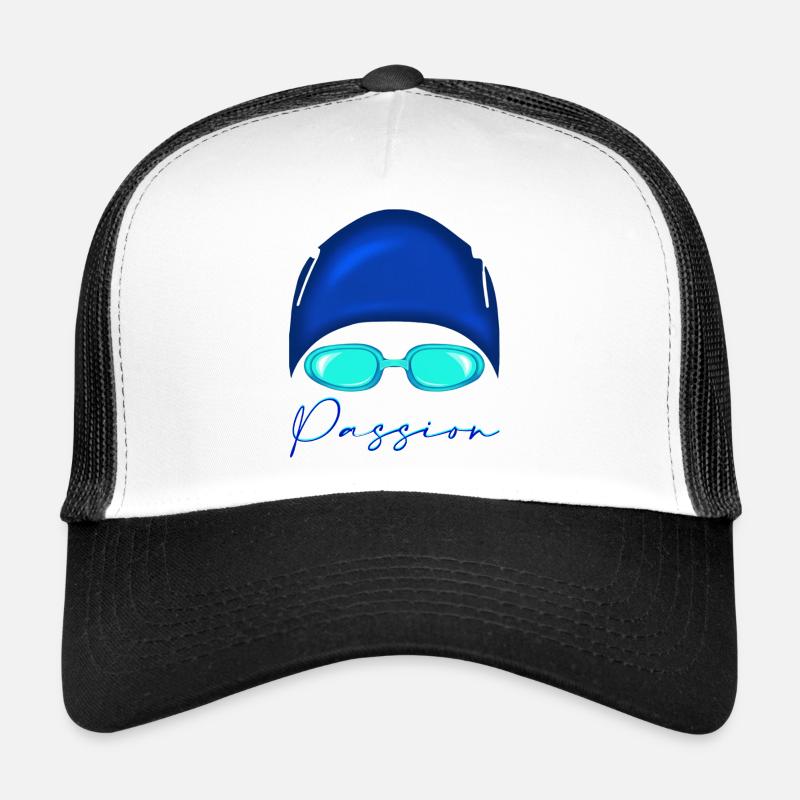 Passion Natation Bleu Néon Casquette trucker 