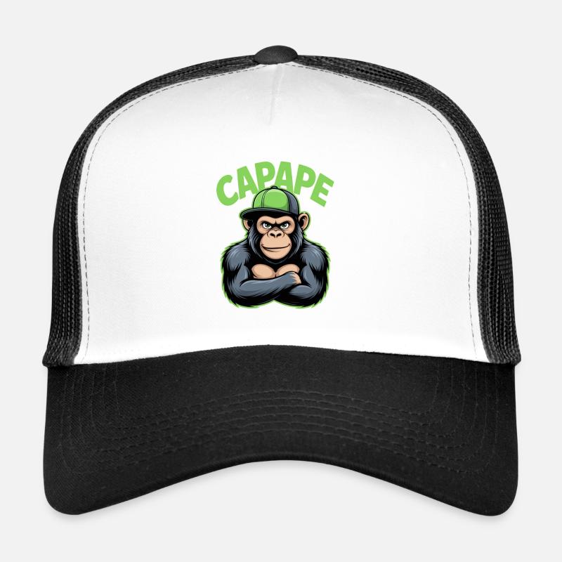 CAPAPE Cool Monkey avec casquette Style urbain Casquette trucker 