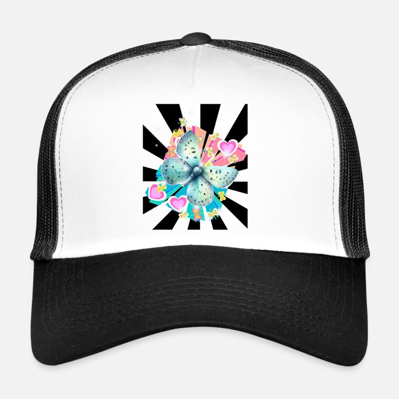Papillon Bleu Doux Insecte Rétro Casquette trucker 
