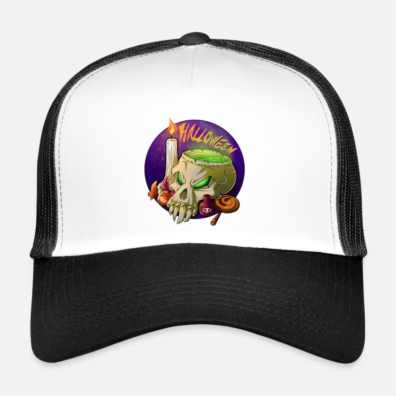 Halloween Skull Trucker Cap
