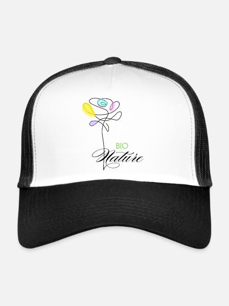 Colorful Organic Nature Flowers - Trucker Cap - white/black