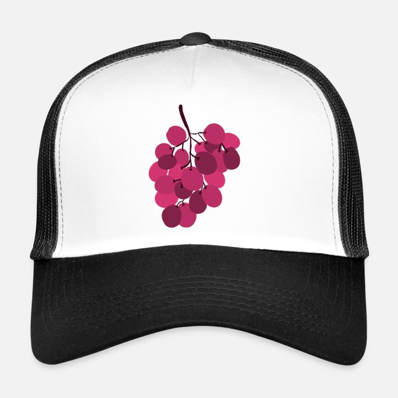 Vivid Pink Grapes Cluster - Trucker Cap - white/black