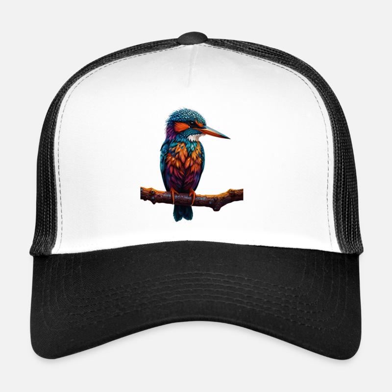 Bunter Eisvogel auf Ast Trucker Cap