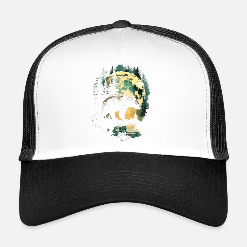 Retro Outdoor Wilderness Bärenbäume Trucker Cap