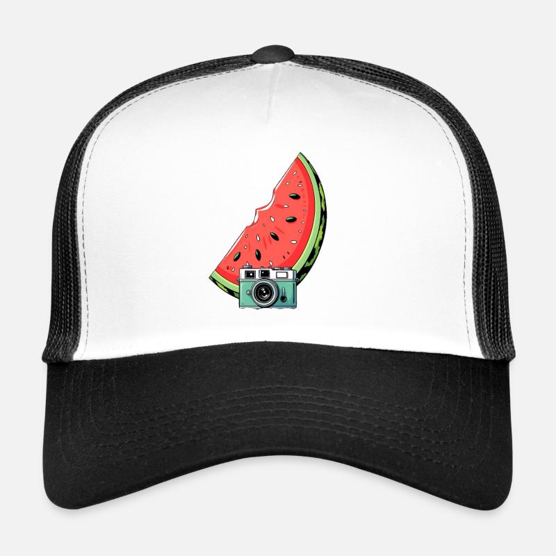 Watermelon Camera Illustration Trucker Cap