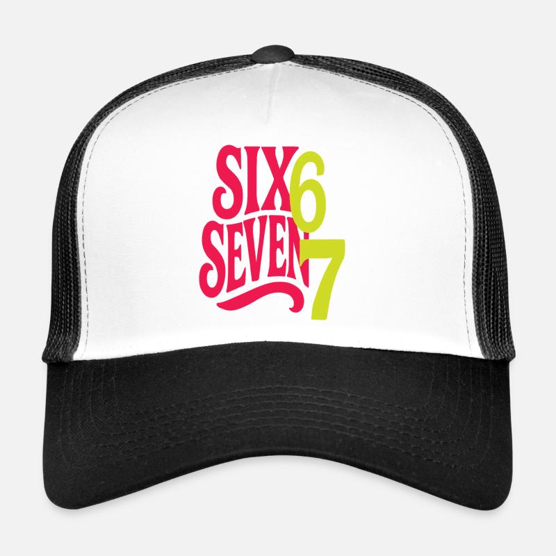 SIX SEVEN - 6 7 Pop Retro Typographic Design Trucker Cap