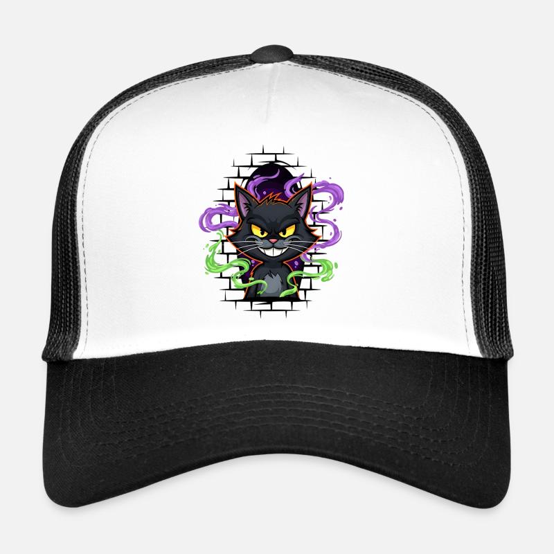 Graffiti Cat Neon - Trucker Cap - white/black