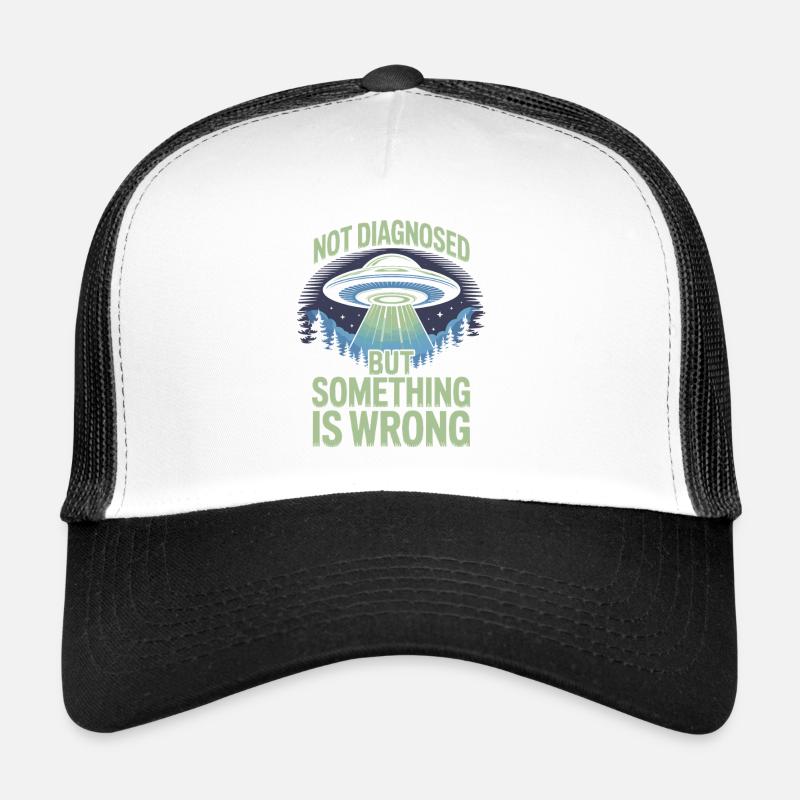UFO beam of light over forest Trucker Cap
