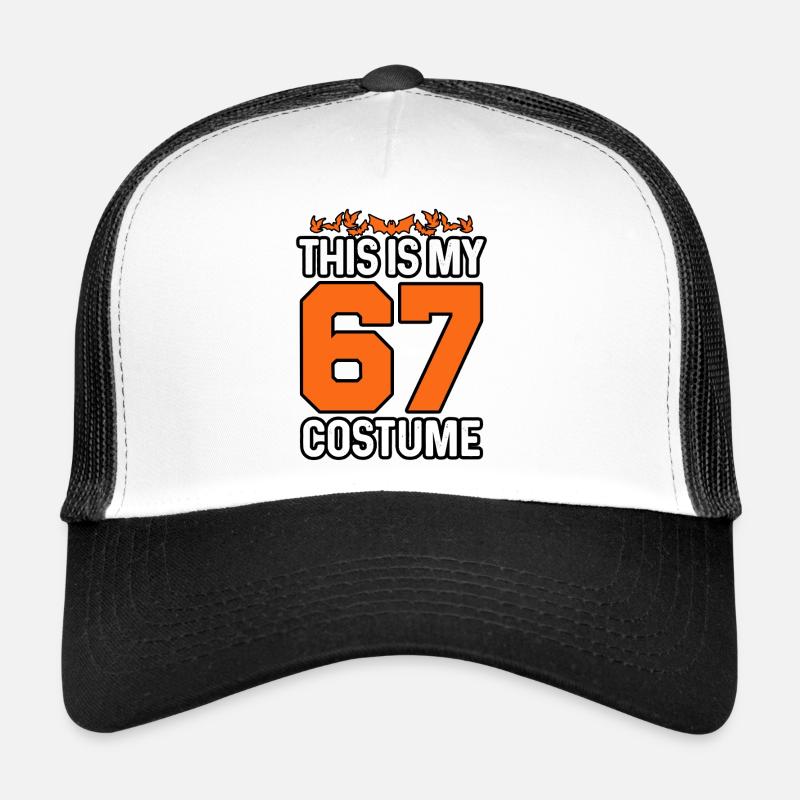 This is My Halloween 67 Costume Funny Number Meme - Trucker Cap - white/black