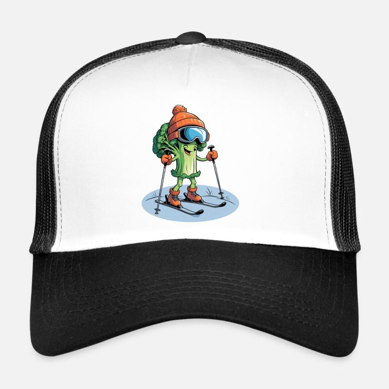 Broccoli skier with cap Trucker Cap