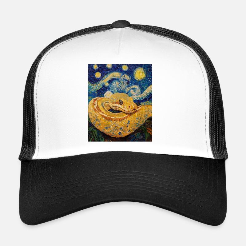 Snake Python Van Gogh Style Starry Night Trucker Cap