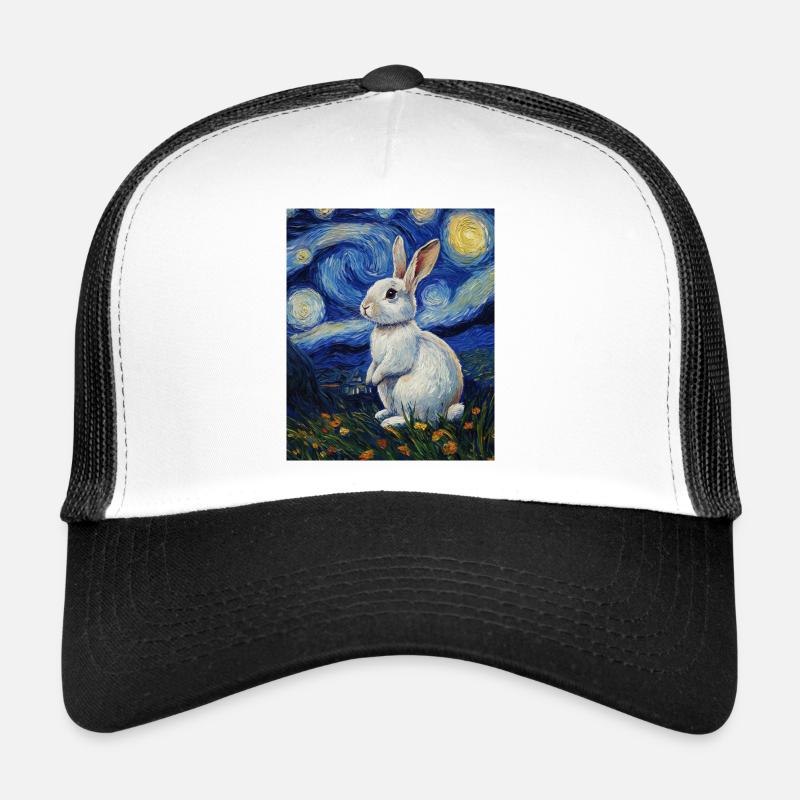 Lapin Lapin Lapin Van Gogh Style Nuit étoilée Casquette trucker 