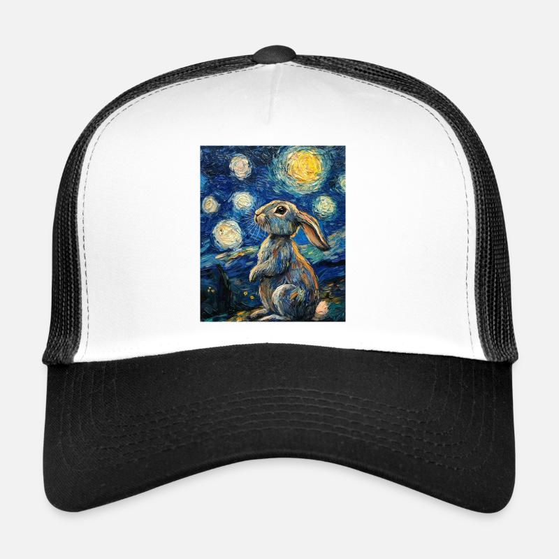 Lapin Lapin Lapin Van Gogh Style Nuit étoilée Casquette trucker 