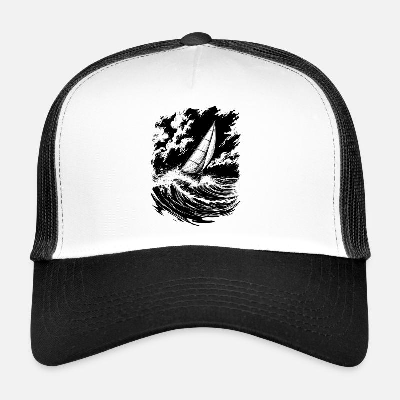 Energetic Sailing Illustration Sailor Trucker Cap
