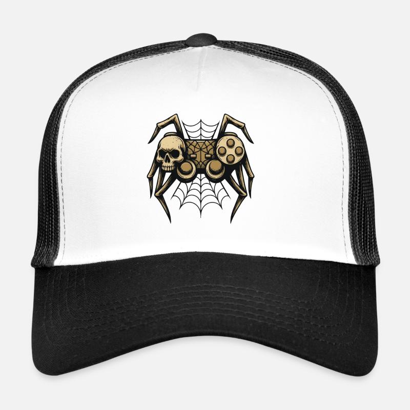 Schädelspinne mit Controller Trucker Cap