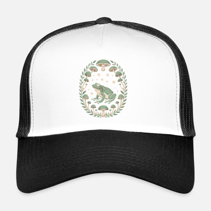 Grenouille et champignons avec ciel étoilé Casquette trucker 