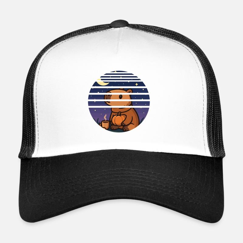 Capybara Cozy Night – Herbstliches Selfcare Design Trucker Cap
