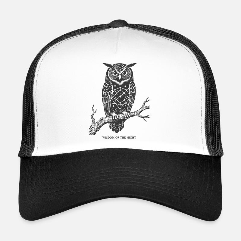 Geometrische Nacht-Eule Weisheit Trucker Cap