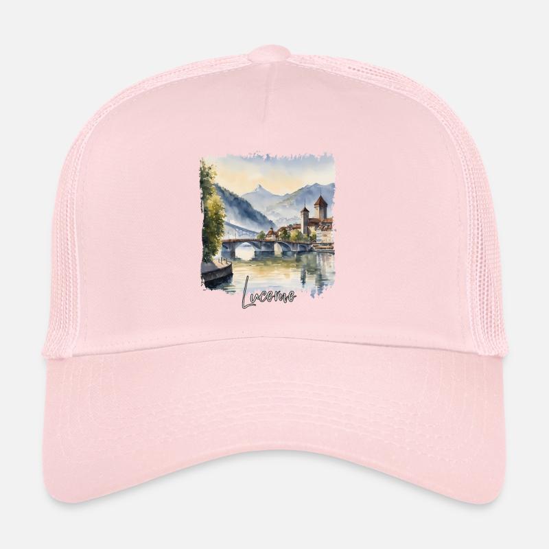 Aquarelle de Lucerne, Suisse de Lucerne Casquette trucker 