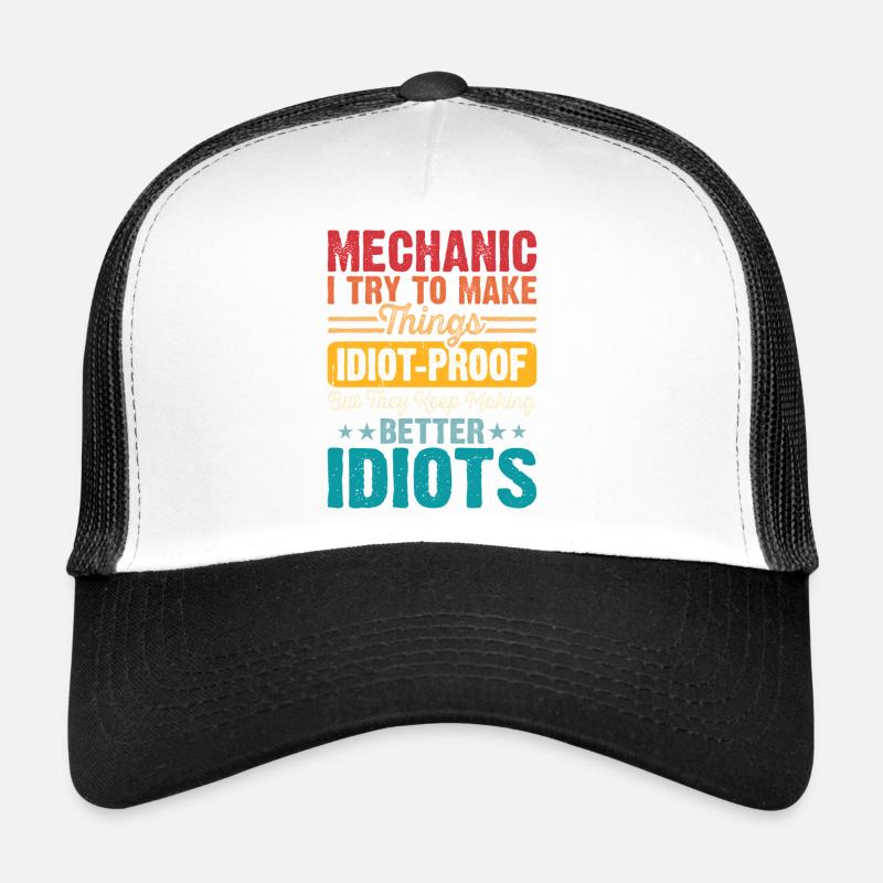 Mechanic Mechatronics Technician Handyman Gift - Trucker Cap - white/black