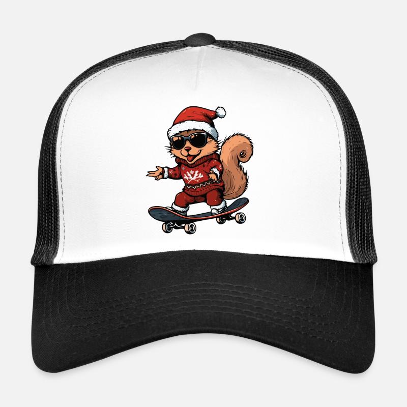 Squirrel Christmas Funny Trucker Cap