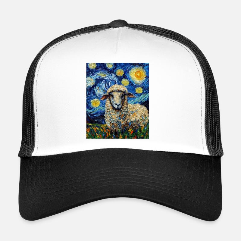 Mouton style Van Gogh Nuit étoilée Casquette trucker 