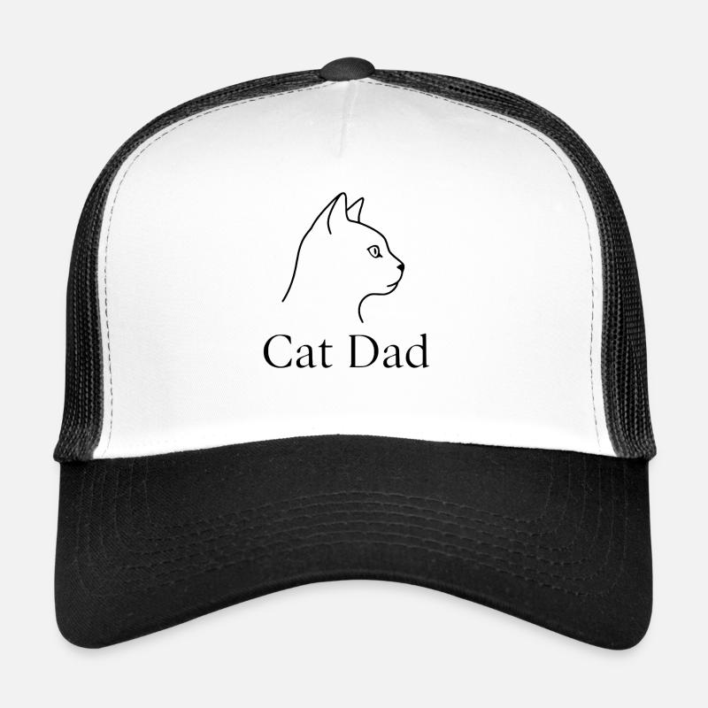 Chat papa Chat minimaliste Ligne de Chat Art Cadeau Casquette trucker 