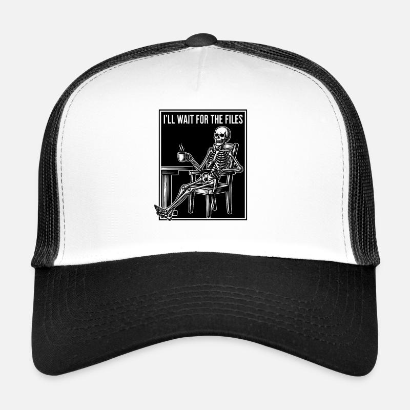Bureau du chef de projet Squelette Meme en attente Casquette trucker 