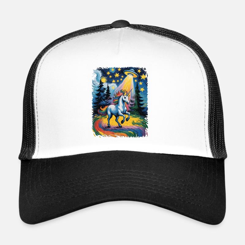 Licorne lumineuse dans un élan étoilé Casquette trucker 