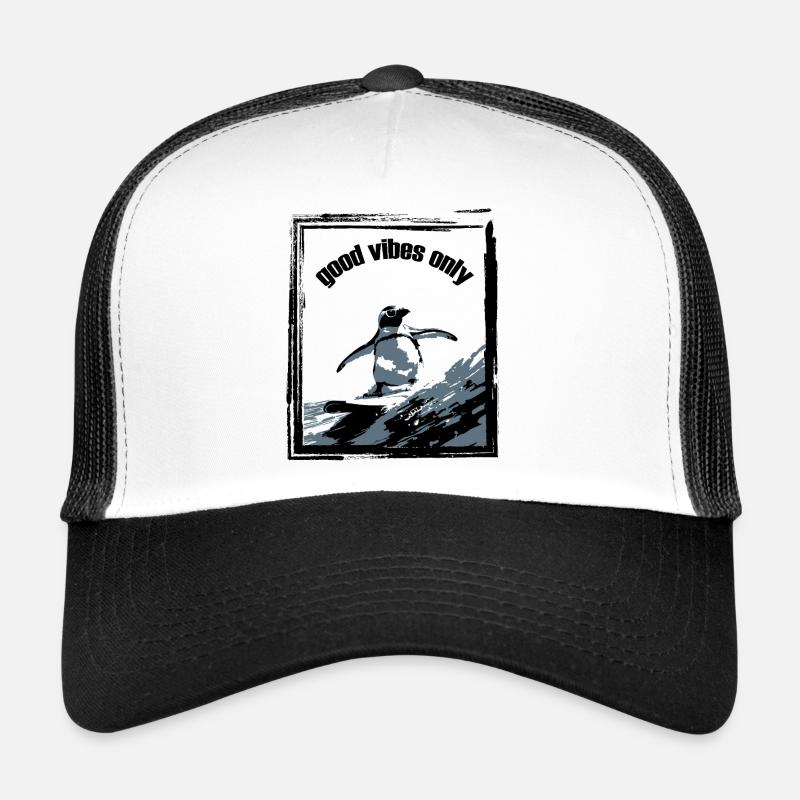 Impression d’art sur la planche de surf pingouin Casquette trucker 