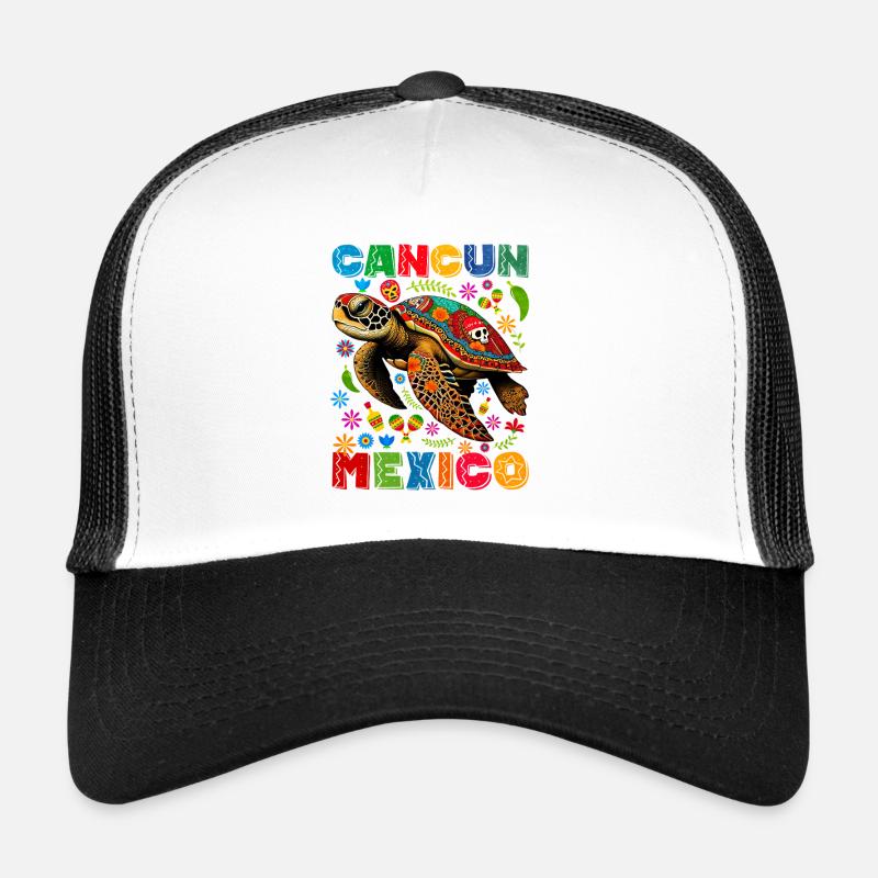 Colorful Turtle Cancun Mexico Trucker Cap