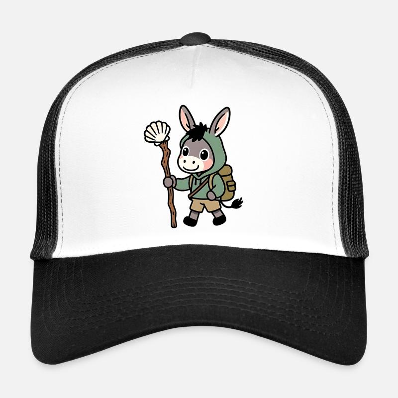 Esel im Outfit eines Pilgerwanderers nach Compostela Trucker Cap