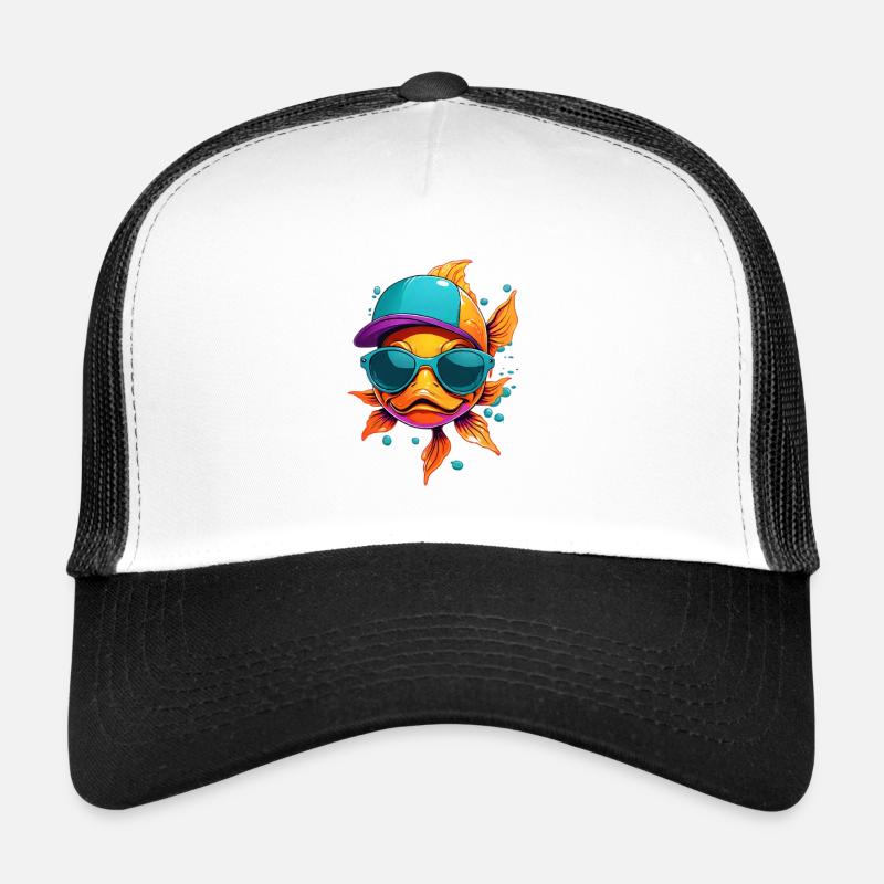 Poisson d’été avec lunettes de soleil Casquette trucker 