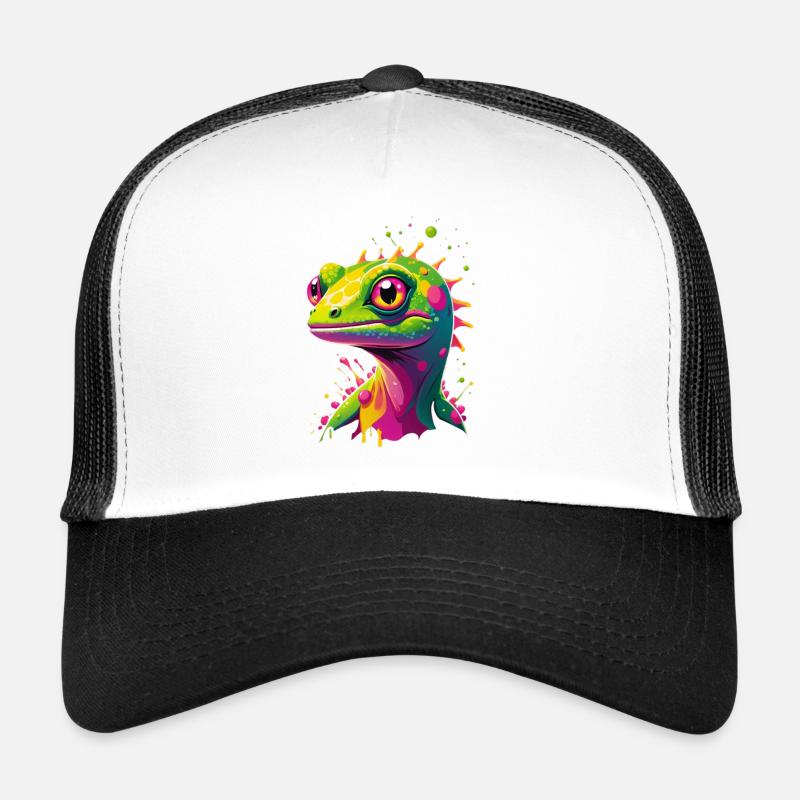 Colorful Lizard Neon Splash Trucker Cap