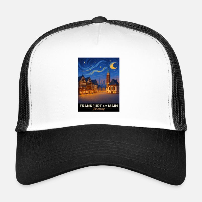 Francfort-sur-le-Main Vue nocturne Casquette trucker 