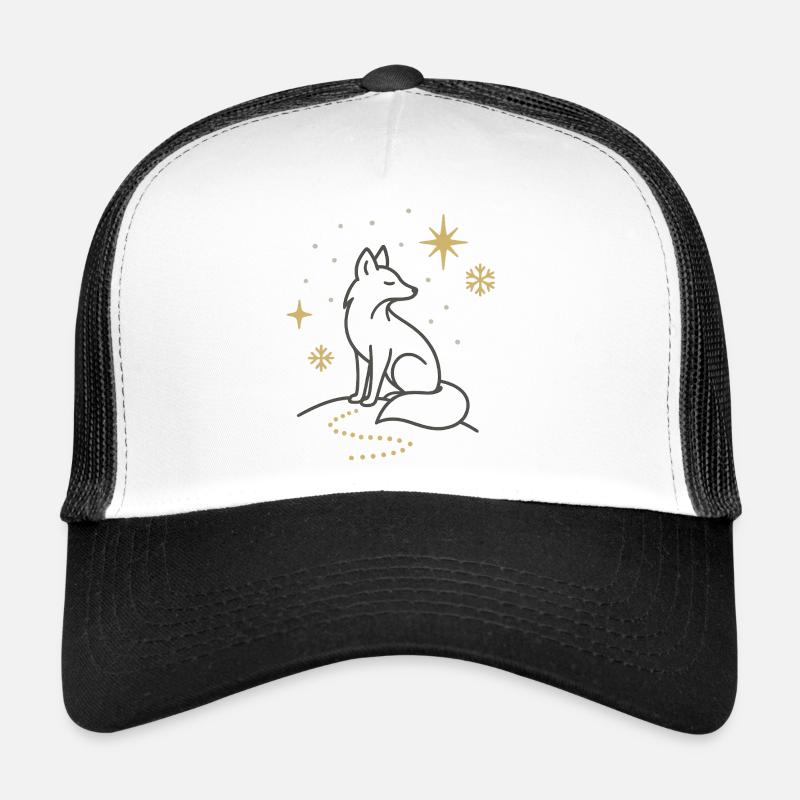 Moon wolf silhouette with stars Trucker Cap