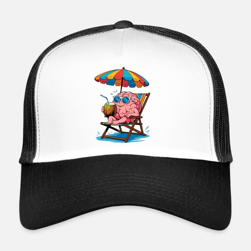 Cerveau sur la plage avec cocktail Casquette trucker 