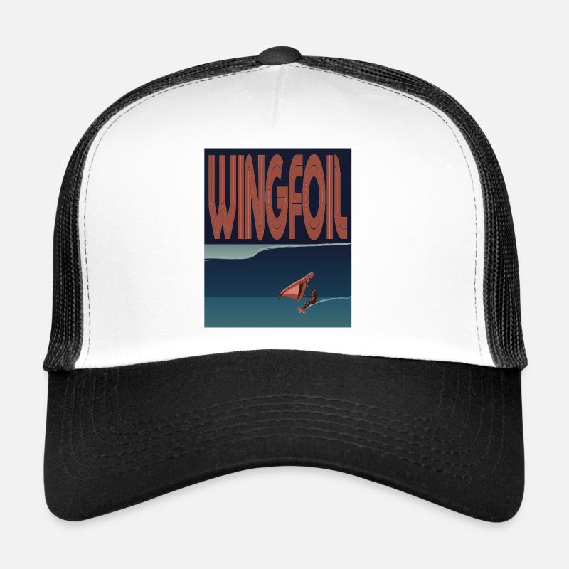 Arbre de wingfoiler - Casquette trucker - blanc/noir